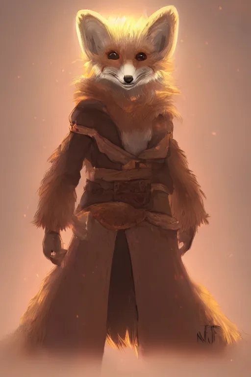 Image similar to an anthropomorphic medieval fox with a fluffy tail, backlighting, trending on artstation, digital art, furry art, trending on furaffinity, fantasy art, by kawacy