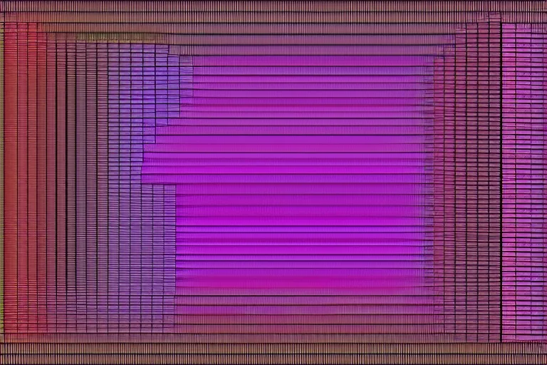 Image similar to wall made of thousands of vertical rectangles, different colors, perlin noise pattern, front elevation, backlight