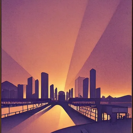 Image similar to Take Me to the City by Hasui Kawase and Lyonel Feininger, high quality, 8k, trending on Artstation, beautiful, surreal