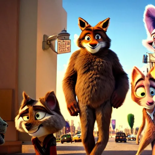 Prompt: A good furry movie produced by A24, furry art, cinematic, Zootopia, 8k