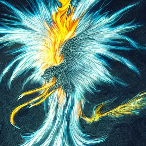 Image similar to a phoenix being reborn from ashes.