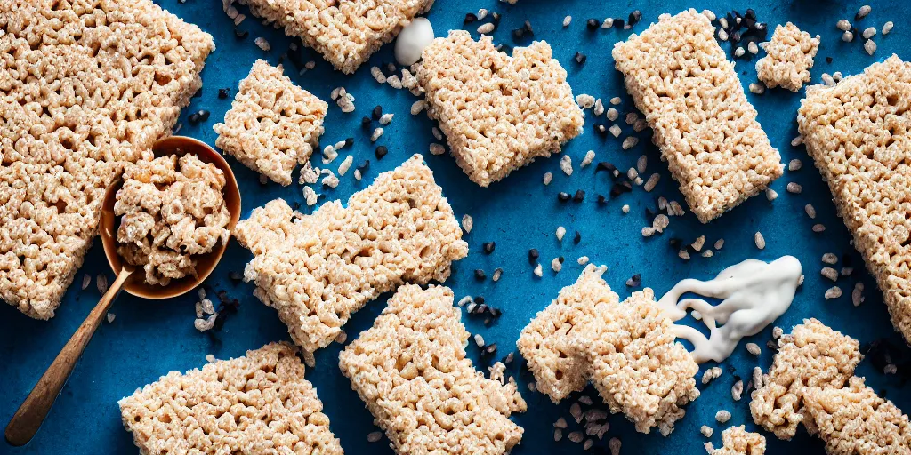 Prompt: food photography, rice krispy treats