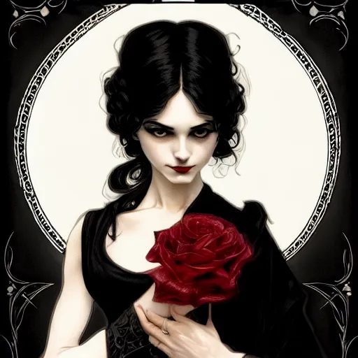 Image similar to an elegant single victorian vampire holding lovingly a black and white domestic cat, portrait, intricate, elegant, highly detailed, digital painting, artstation, concept art, rough, sharp focus, illustration, art by artgerm and greg rutkowski and alphonse mucha and cris ortega and serge birault