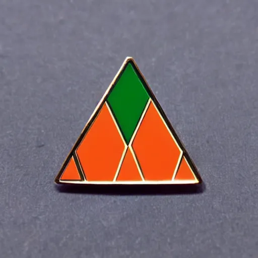 Image similar to a triangle enamel pin of a fire hazard label, smooth curves