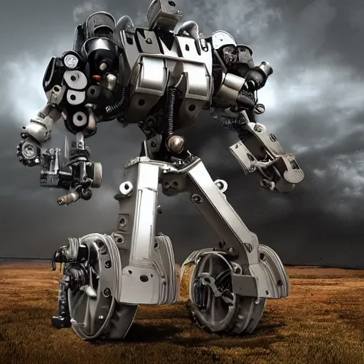 Image similar to a man with engines, man and machine, mech