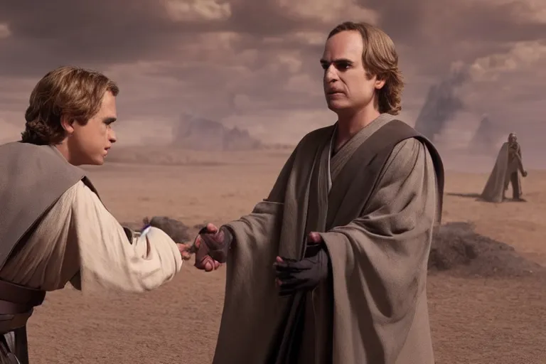 Image similar to anakin skywalker is defended in star wars senate by saul goodman, 1 0 8 0 p, court session images, realistic faces