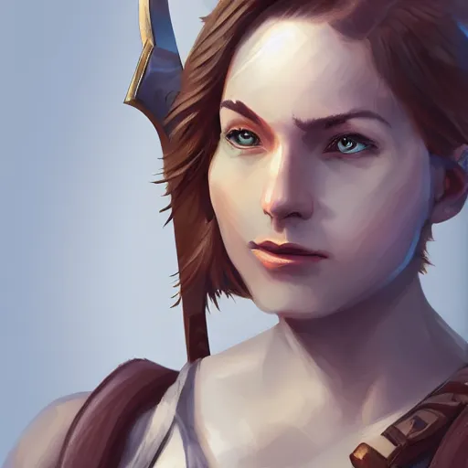 Prompt: a female dnd ranger, upper body close - up, full color realistic rpg illustration