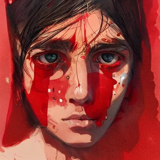 Prompt: the eyes of sharbat gula wearing red hijab, by conrad roset, greg rutkowski and makoto shinkai, trending on artstation, emotionally evocative, greatest art ever made, lifetime achievement magnum opus masterpiece,