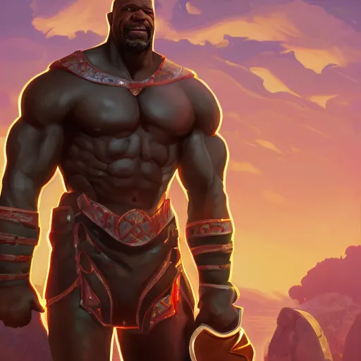 Image similar to Portrait of Terry Crews as a gladiator, mattepainting concept Blizzard pixar maya engine on stylized background splash comics global illumination lighting artstation lois van baarle, ilya kuvshinov, rossdraws