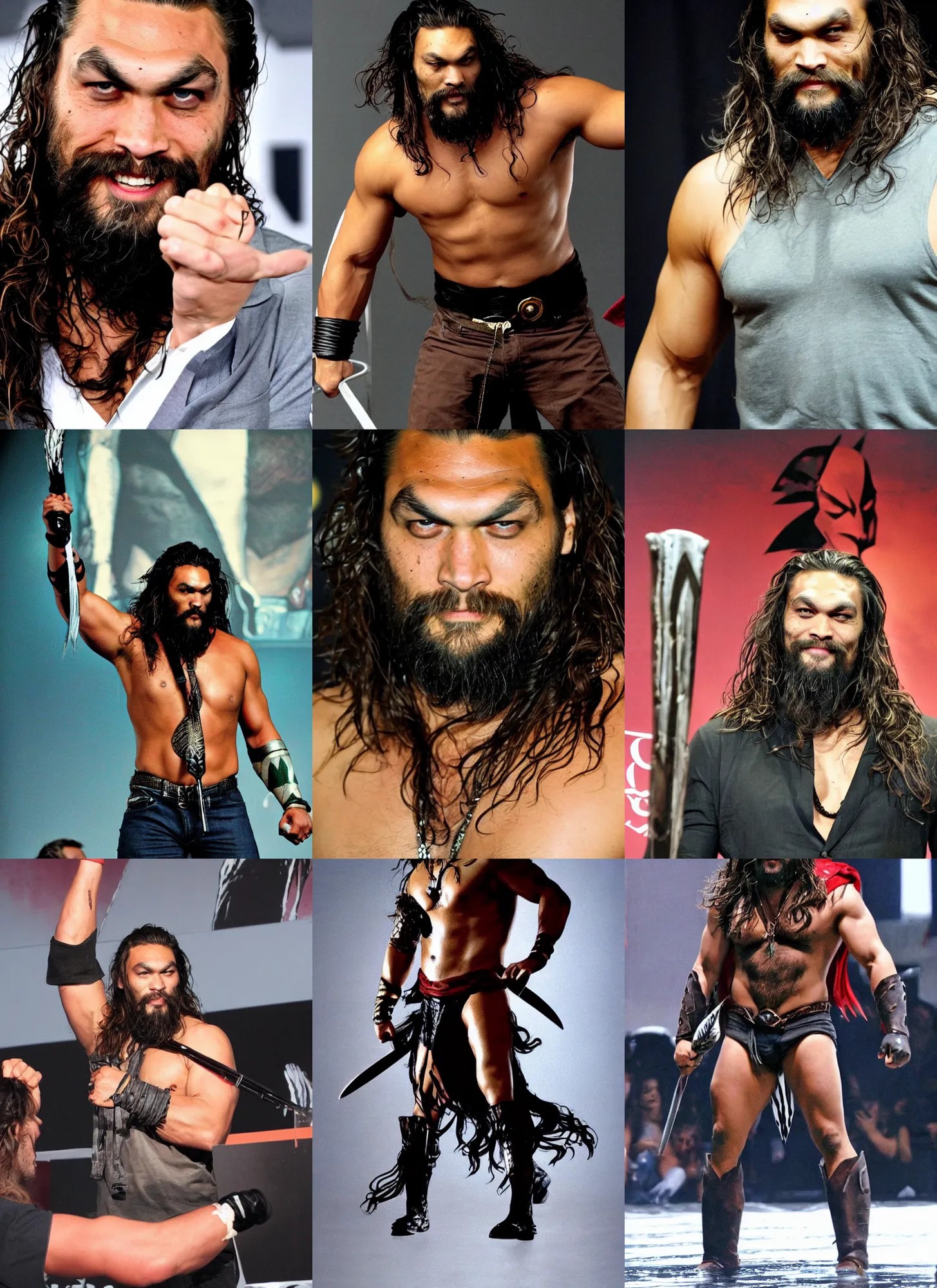 Prompt: jason momoa leonidas, dc comics, frank miller