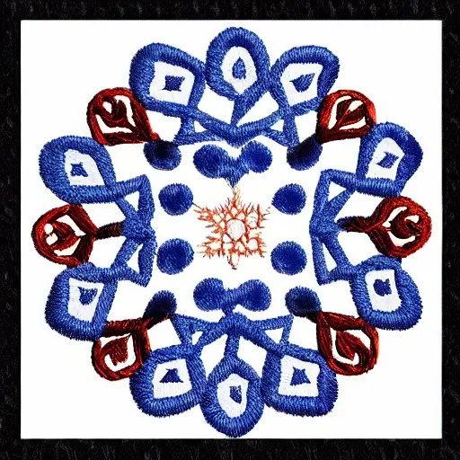 Image similar to spirit soul embroidered snowflake faces in silk. 3840 2160 art