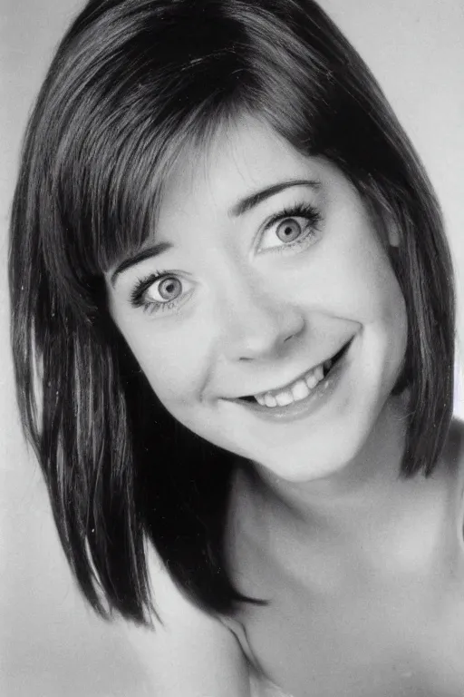 Prompt: portrait of young cute alyson hannigan