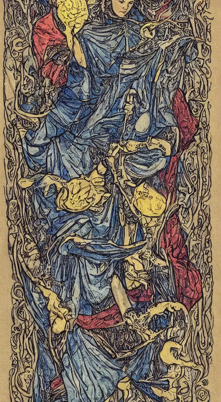 Prompt: a beautiful artistic and detailed tarot card