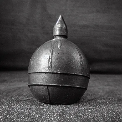 Image similar to single ww 2 hand grenade, black and white