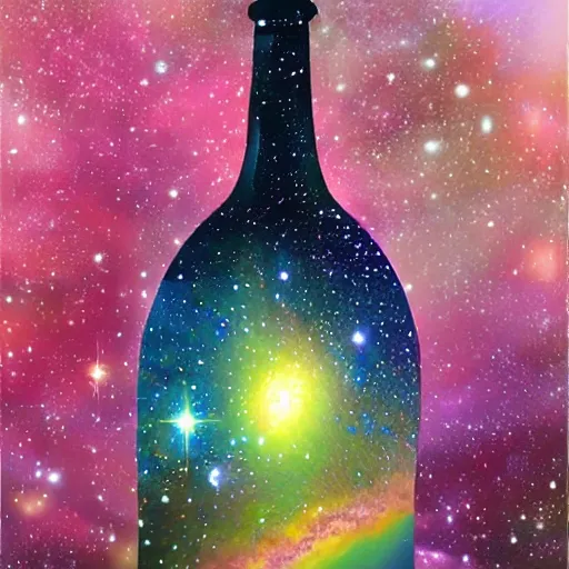 Prompt: galaxy in bottle