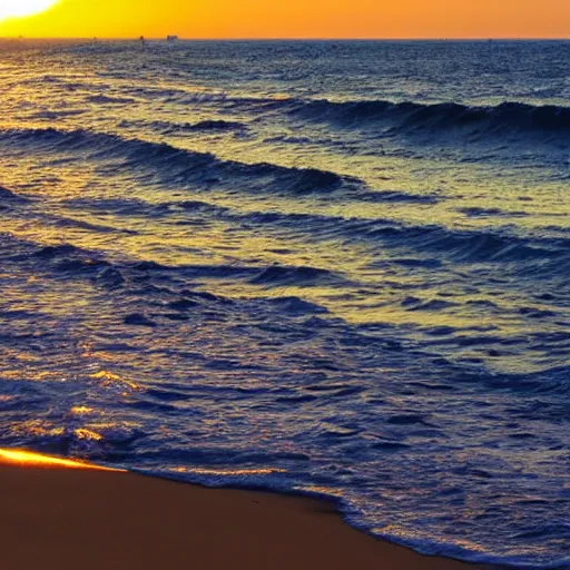 Prompt: sunset in tel aviv's beach