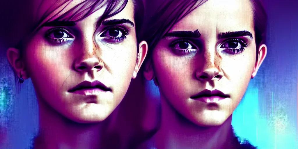 Prompt: hyperrealistic portrait of Emma Watson, full body portrait, well lit, intricate abstract. cyberpunk, intricate artwork, by Tooth Wu, wlop, beeple, in the style of Jin Kagetsu, James Jean and wlop, highly detailed, sharp focus, intricate concept art, digital painting, ambient lighting