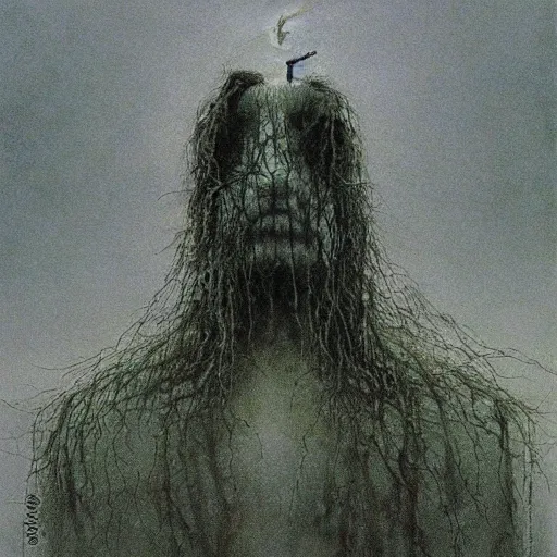 Image similar to lord of the ring concept art, beksinski