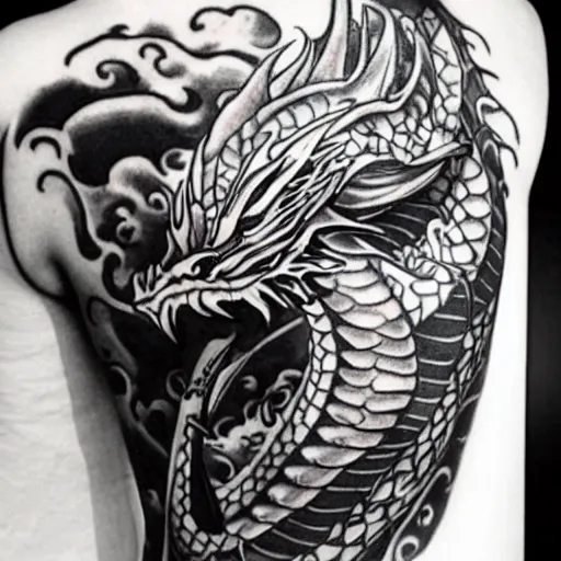 Image similar to “fire breathing dragon, tattoo”