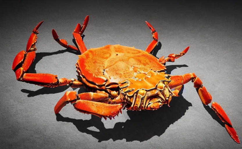 Prompt: giant crab, highly detailed, extremely high quality, hd, 4 k, 8 k, professional photographer, 4 0 mp, lifelike, top - rated, award winning, cinematic, realistic, detailed lighting, detailed shadows, sharp, no blur, edited, corrected, trending