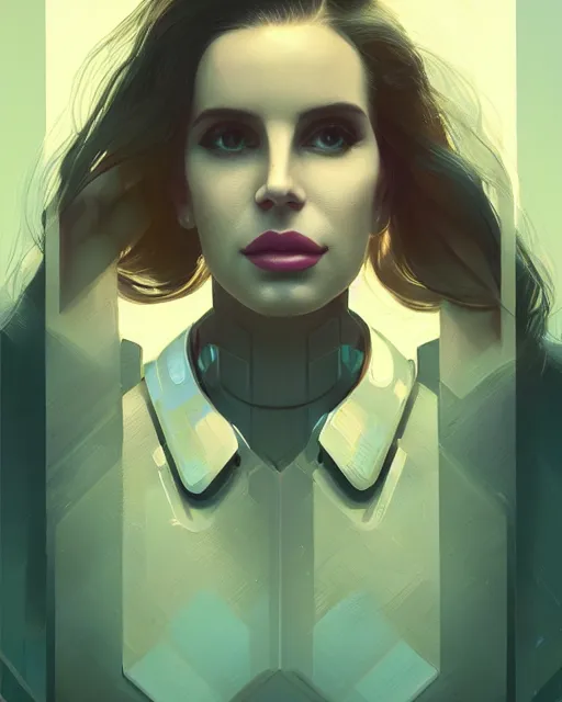 Image similar to portrait of lana del rey as a cyborg. intricate abstract. intricate artwork, by tooth wu, wlop, beeple, dan mumford. concept art, octane render, trending on artstation, greg rutkowski very coherent symmetrical artwork. cinematic, key art, hyper realism, high detail, octane render, 8 k, iridescent accents