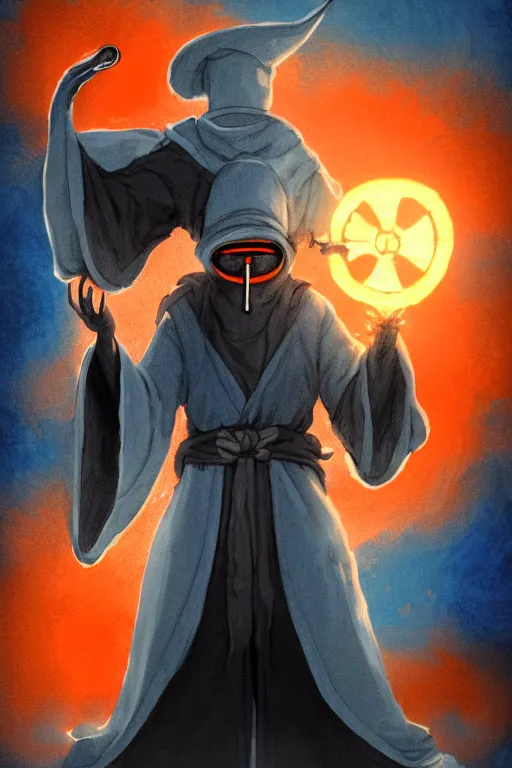 Image similar to a sketch of a plague doctor with a white plague mask and a blue wizard robe casting a orange light spell using his right hand, as a d & d character, blue robe, magical, blue and orange highlights, hip hop aesthetic, concept sheet, painting by gaston bussiere, demon slayer, akiri toriyama, dramatic lighting, professional digital art, anime