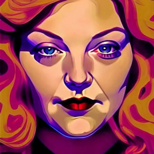 Image similar to comic art by joshua middleton, actress, sheryl lee as laura palmer in the tv show, twin peaks,