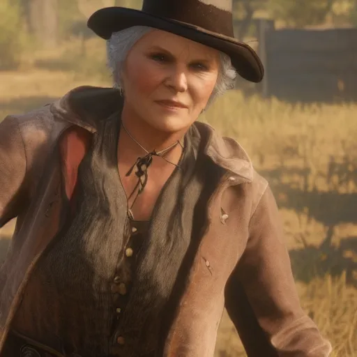 Prompt: Film still of Julie Walters, from Red Dead Redemption 2 (2018 video game)