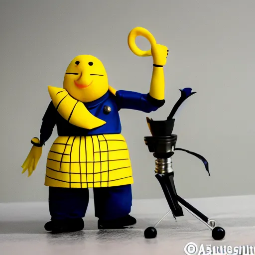 Image similar to korosensei from ansatsu kyoushitsu, actionfigure, product shoot, studio lighting