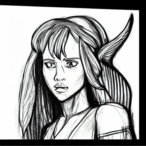 Image similar to archangel girl sketch