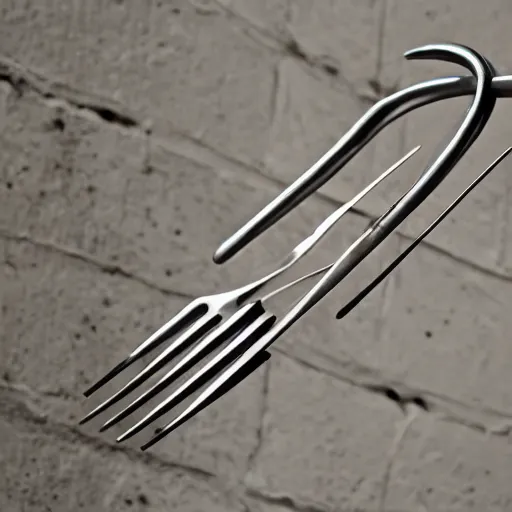 Prompt: a sculpture of a fork