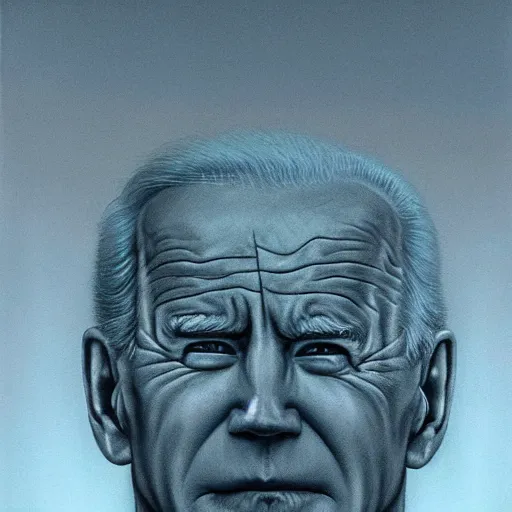 Image similar to surreal, horrifying presidential portrait of joe biden!!!!!!!!!!!!!!!! by Zdzisław Beksiński