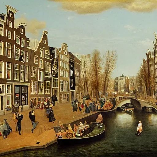 Prompt: a party in Amsterdam in the Golden Age