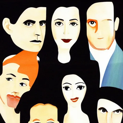 Prompt: A Bauhaus style painting of the cast of F.R.I.E.N.D.S