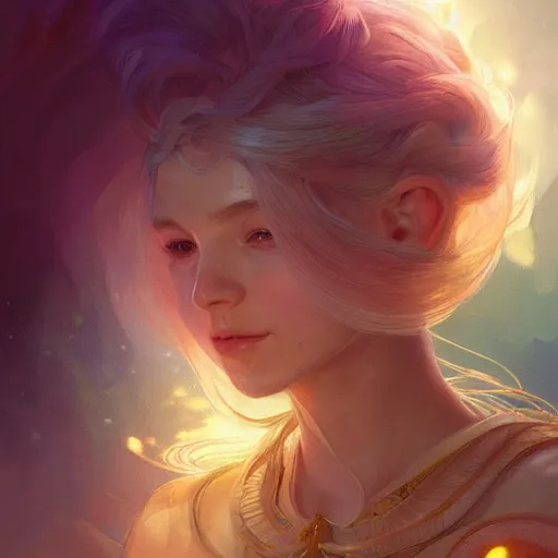 Image similar to aurora, child of light, highly detailed, digital painting, artstation, concept art, smooth, sharp focus, illustration, Unreal Engine 5, 8K, art by artgerm and greg rutkowski and alphonse mucha