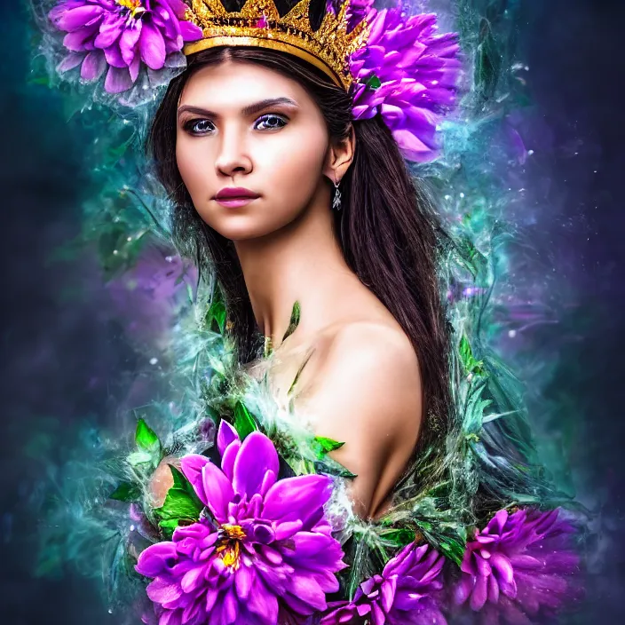 photo of a very beautiful!! flower queen warrior with Stable