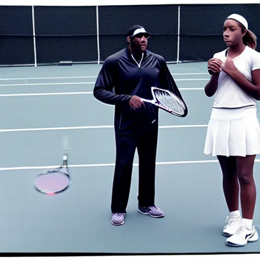 Image similar to ray lewis coaching high school girls tennis, promotional photograph