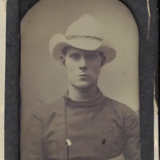 Image similar to tintype photo, bottom of the ocean, cowboy exploding