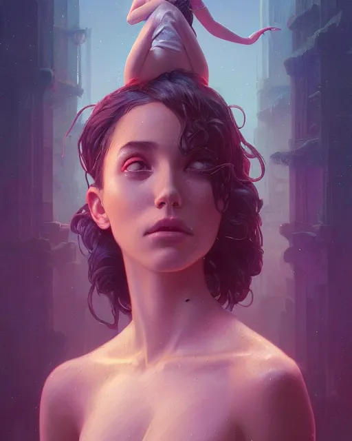 Image similar to highly detailed surreal vfx portrait of sophia gomez, stephen bliss, unreal engine, greg rutkowski, loish, rhads, beeple, makoto shinkai and lois van baarle, ilya kuvshinov, rossdraws, tom bagshaw, alphonse mucha, global illumination, detailed and intricate environment