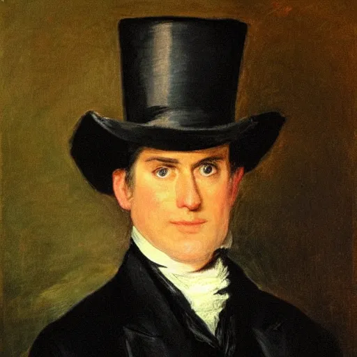 Prompt: Portrait, Malcolm Turnbull!! the Australian prime minister!!!!!!, Malcolm Turnbull!!!!! wearing a top hat, by John Constable