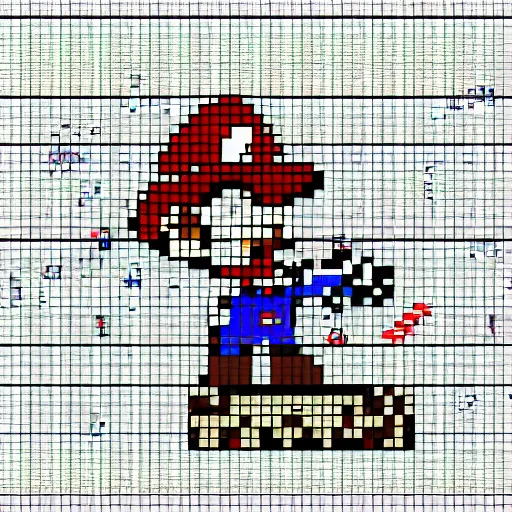 Image similar to a super mario video game in space, 8 bit pixel look