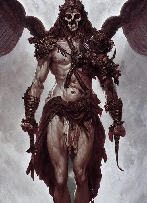 Prompt: digital _ painting _ of _ greek god of death _ by _ filipe _ pagliuso _ and _ justin _ gerard _ symmetric _ fantasy _ highly _ detailed _ realistic _ intricate _ port