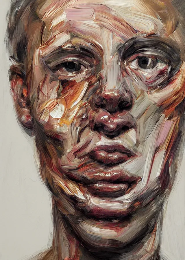 Image similar to cybernetically enhanced face, portrait by jenny saville