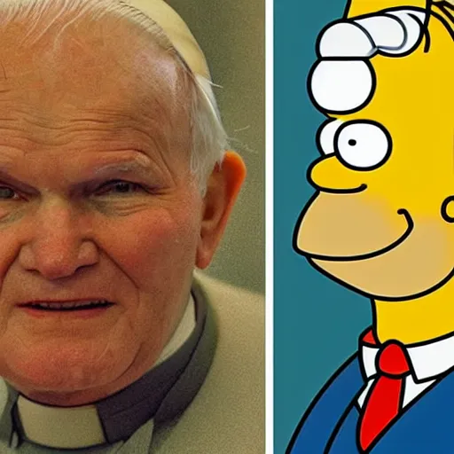 Prompt: john paul ii as simpson