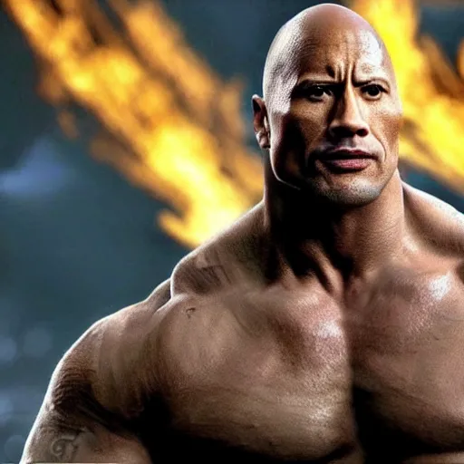 Image similar to dwayne johnson in mortal kombat