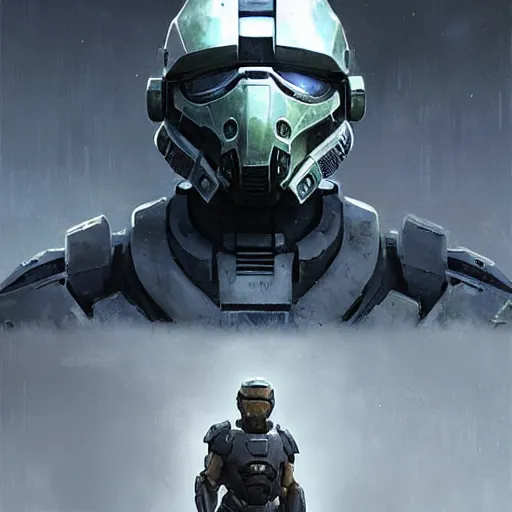 Image similar to Master Chief sadness, Greg Rutkowski