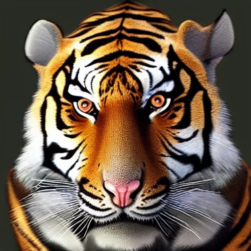 Image similar to hyper realistic image of an origami tiger, life sized