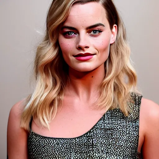 Prompt: a! woman who is a genetic combination of! margot robbie and emma watson face and upper - body focus, detailed eyes