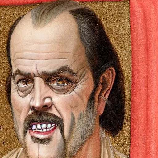 Prompt: a renaissance style portrait painting of Jack Nicholson