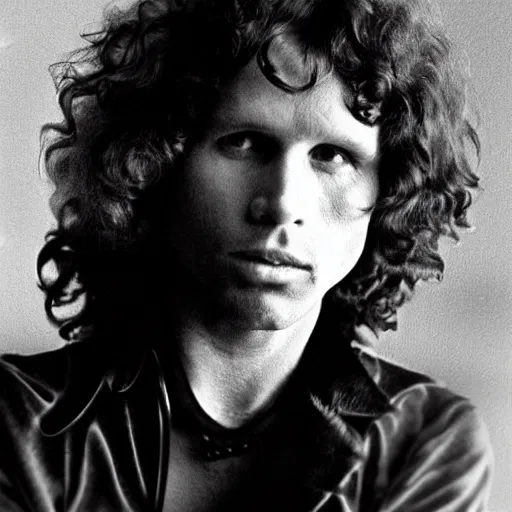 Image similar to HD digital photograph of Jim Morrison, the doors, psychedelic, Paris, light my fire, ultra realistic, powerful, iconic, love peace and unity, hippy, flower power
